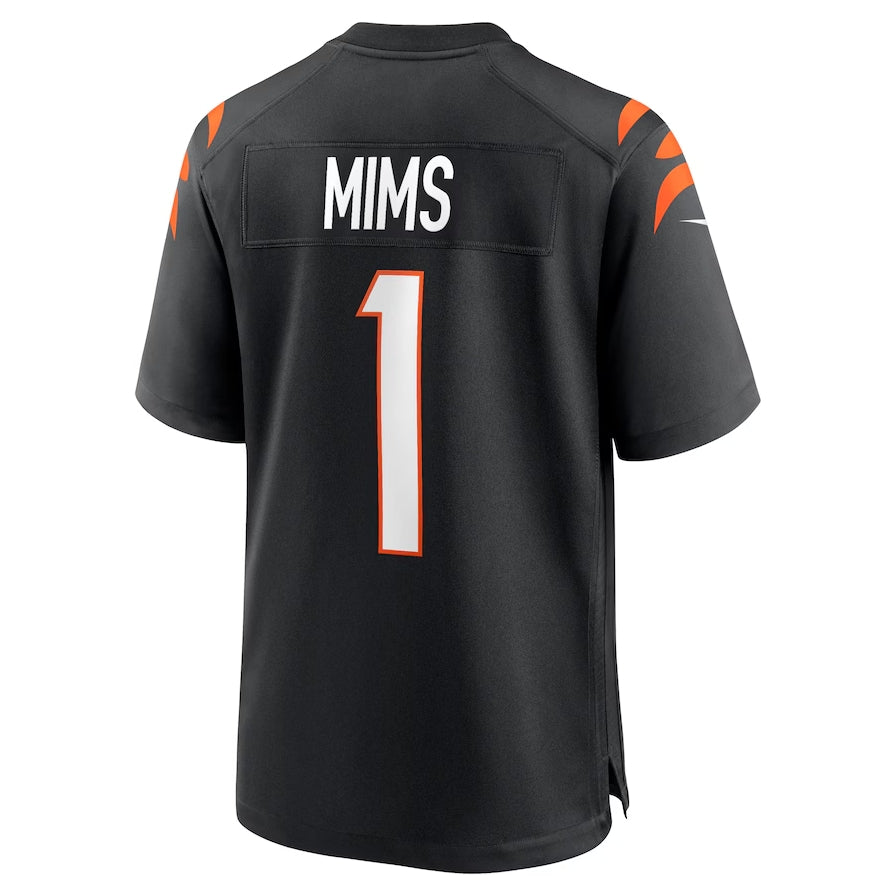 C.Bengals #1 Amarius Mims 2024 Draft First Round Pick Player Game Jersey - Black American Football Jerseys