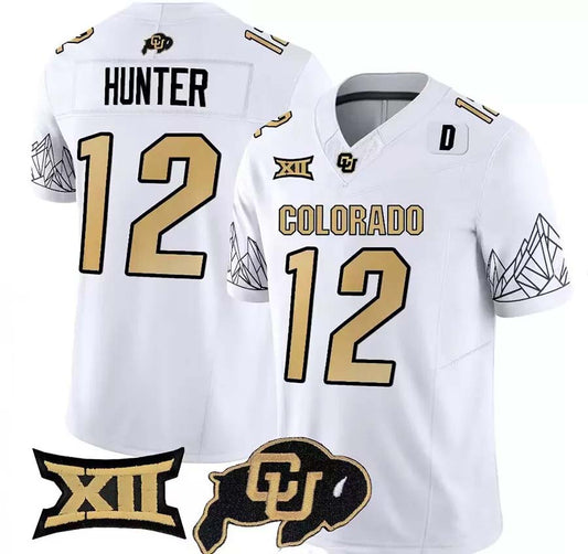 C.Buffaloes #12 Travis Hunter 2024 White Home Football Stitched American College Jerseys