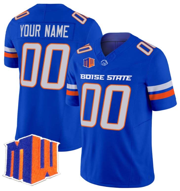 Custom B.State Broncos Royal Vapor Limited Football American College Jerseys