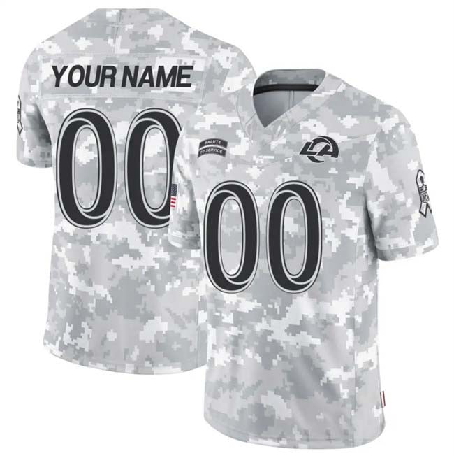 Custom LA.Rams Active Player 2024 F.U.S.E Arctic Camo Salute To Service Limited Stitched Football Jersey