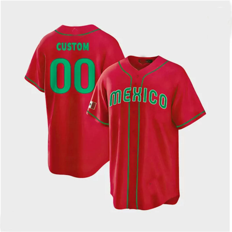 Custom Mexico Baseball 2023 World Baseball Classic Jersey Red White Men Women Youth Stitches Baseball Jerseys