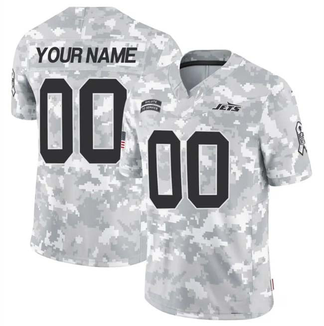 Custom NY.Jets Active Player 2024 F.U.S.E Arctic Camo Salute To Service Limited Stitched Football Jersey