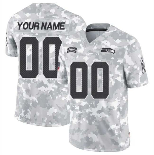 Custom S.Seahawks Active Player 2024 F.U.S.E Arctic Camo Salute To Service Limited Stitched Football Jersey