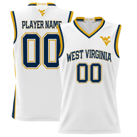 W.Virginia Mountaineers GameDay Greats NIL Pick-A-Player Lightweight Basketball Jersey - White American College Jerseys