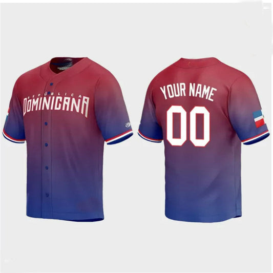 Custom Dominican Republic Baseball 2023 World Baseball Classic Jersey ¨C Red Stitches Baseball Jerseys