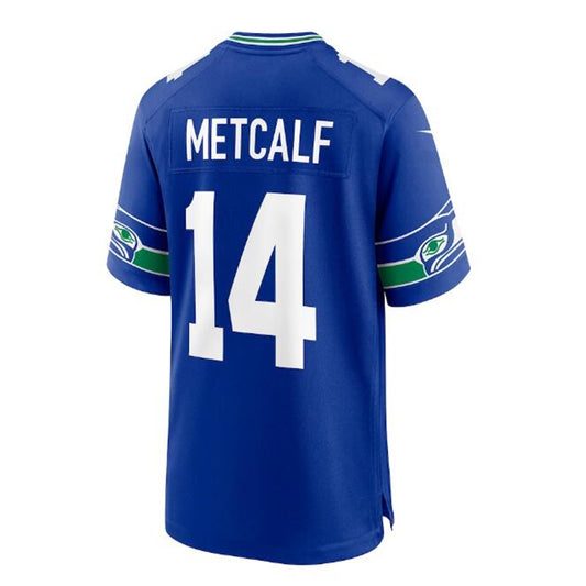 S.Seahawks #14 DK Metcalf Throwback Player Game Jersey - Royal Stitched American Football Jerseys