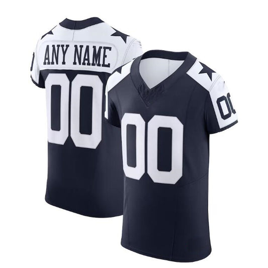 Custom  D.Cowboys Navy Vapor F.U.S.E. Elite Jersey Stitched Football Jerseys