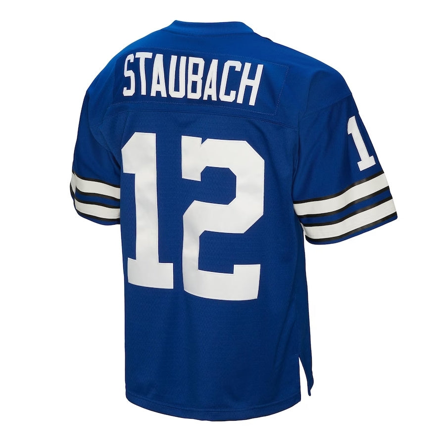 D.Cowboys #12 Roger Staubach Mitchell & Ness Big & Tall 1971 Legacy Retired Player Jersey - Navy American Jerseys