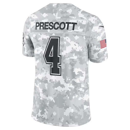 D.Cowboys #4 Dak Prescott Arctic Camo 2024 Salute to Service Limited Stitched American Football Jerseys