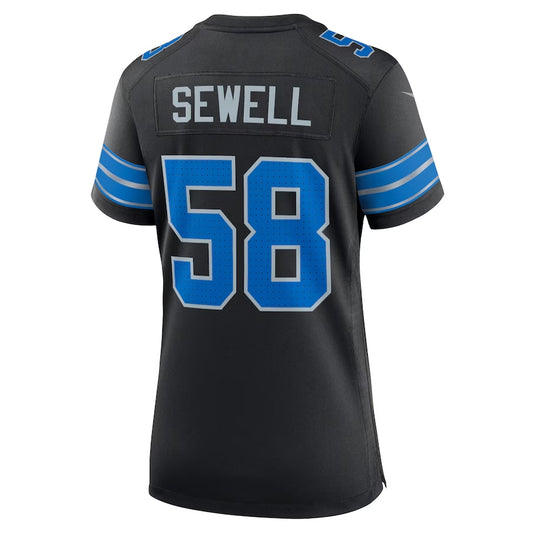 Detroit Lions #58 Penei Sewell Alternate Game Jersey - Black American Football Jerseys