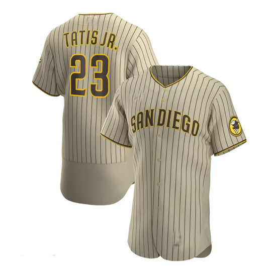 San Diego Padres #23 Fernando Tatís Jr. Alternate Authentic Player Jersey - Tan Brown Baseball Jerseys