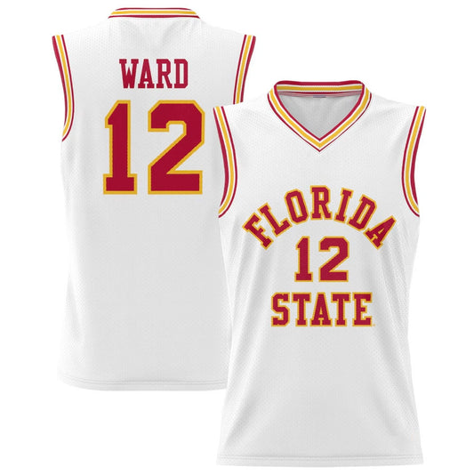 F.State Seminoles #12 Charlie Ward GameDay Greats Basketball Jersey Lightweight - White American College Jerseys