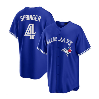 Toronto Blue Jays #4 George Springer Alternate Replica Player Jersey - Royal Baseball Jerseys