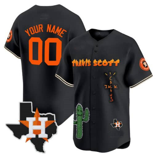 Custom Houston Astros Cactus Jack Patch Vapor Premier Limited – All Stitched Baseball Jersey