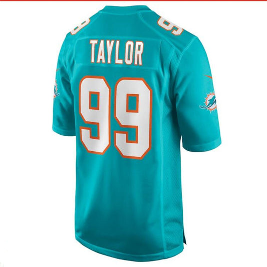 M.Dolphins #99 Jason Taylor Game Retired Player Jersey - Aqua Stitched American Football Jerseys