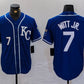 Kansas City Royals #7 Bobby Witt Jr Number Royal Cool Base Stitched Baseball Jersey