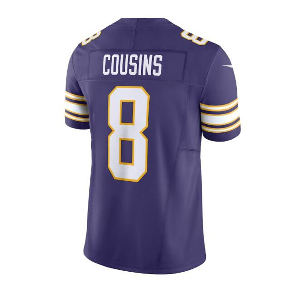 MN.Vikings #8 Kirk Cousins Classic Vapor F.U.S.E. Limited Jersey - Purple Stitched American Football Jerseys