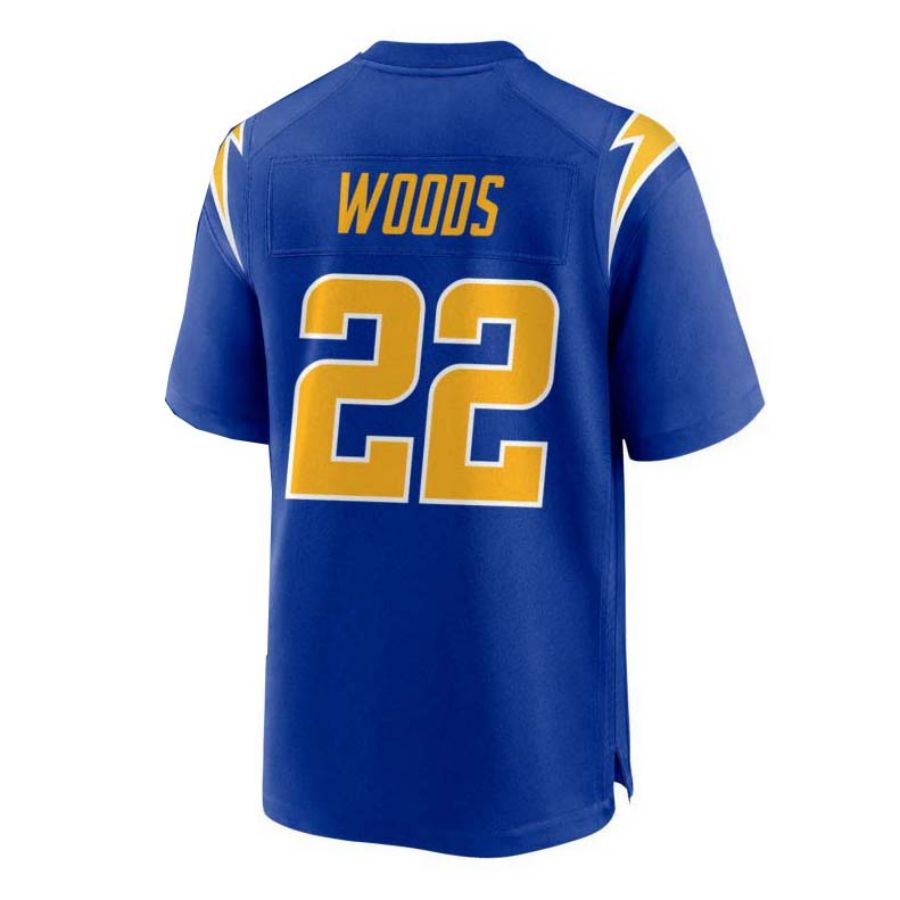 LA.Chargers #22 JT Woods Royal Game Player Jersey Stitched American Football Jerseys