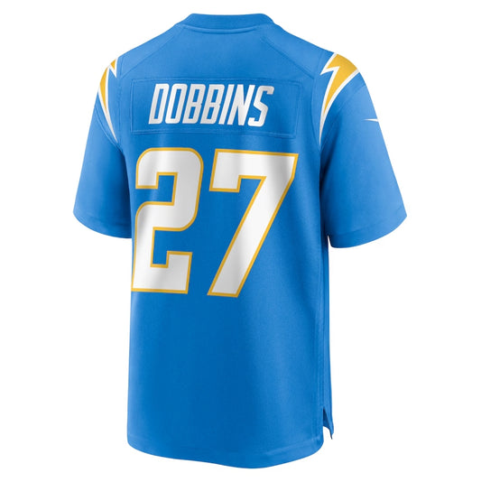 LA.Chargers #27 J.K. Dobbins Team Game Jersey - Powder Blue American Football Jerseys