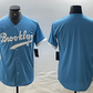 Los Angeles Dodgers Blank Light Blue Throwback Cool Base Stitched Baseball Jersey