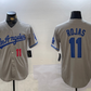 Los Angeles Dodgers #11 Miguel Rojas Number Grey With los Cool Base Stitched Baseball Jerseys