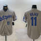 Los Angeles Dodgers #11 Miguel Rojas Number Grey With los Cool Base Stitched Baseball Jerseys