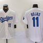 Los Angeles Dodgers #11 Miguel Rojas Number White Cool Base Stitched Baseball Jerseys