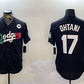 Los Angeles Dodgers #17 Shohei Ohtani Black Mexico 2024 World Series With No. 34 Patch Cool Base Stitched Baseball Jersey