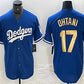 Los Angeles Dodgers #17 Shohei Ohtani Blue Gold Stitched Cool Base Jersey Baseball Jersey