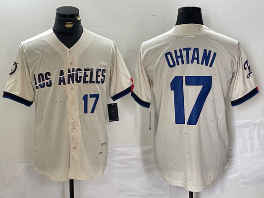 Los Angeles Dodgers #17 Shohei Ohtani Cream 2024 City Connect Limited Stitched Baseball Jerseys