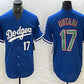 Los Angeles Dodgers #17 Shohei Ohtani Number Blue Green Stitched Cool Base Jerseys Baseball Jerseys