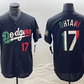 Los Angeles Dodgers #17 Shohei Ohtani Number Mexico Black Cool Base Stitched Baseball Jerseys