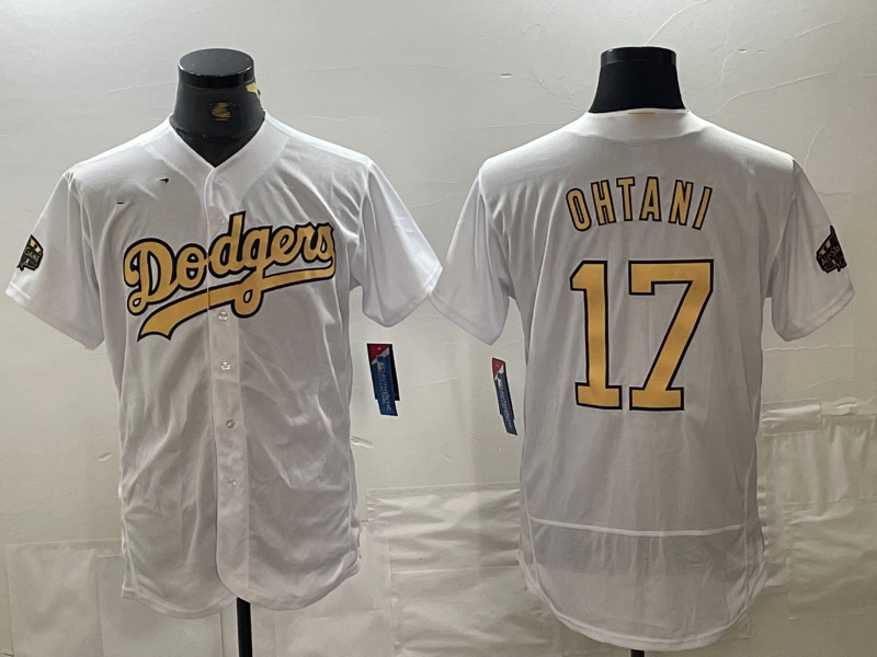 Los Angeles Dodgers #17 Shohei Ohtani White 2022 All Star Stitched Flex Base Baseball Jerseys