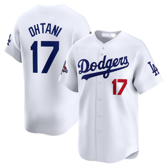 Los Angeles Dodgers #17 Shohei Ohtani White 2024 World Series Champions Home Limited Stitched Baseball Jersey