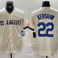 Los Angeles Dodgers #22 Clayton Kershaw Cream Stitched Baseball Jersey