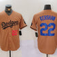 Los Angeles Dodgers #22 Clayton Kershaw Number Olive Cool Base Limited Stitched Baseball Jerseys