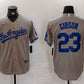 Dodgers Los Angeles Dodgers #23 Kirk Gibson Grey With los Cool Base Stitched Baseball Jersey