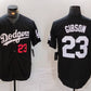 Los Angeles Dodgers #23 Kirk Gibson Number Black Cool Base Stitched Baseball Jersey