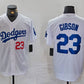 Los Angeles Dodgers #23 Kirk Gibson Number White Cool Base Stitched Baseball Jersey