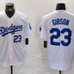 Los Angeles Dodgers #23 Kirk Gibson Number White Cool Base Stitched Baseball Jersey