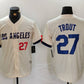 Los Angeles Dodgers #27 Mike Trout Number Cream 2024 City Connect Limited Stitched Baseball Jersey