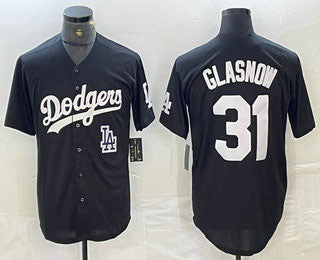 Los Angeles Dodgers #31 Tyler Glasnow Black Turn Back The Clock Stitched Cool Base Jersey Baseball Jersey