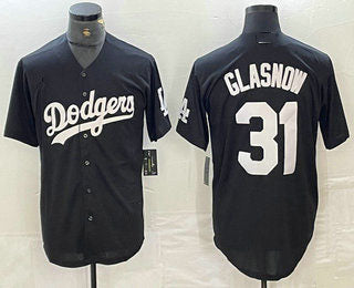 Los Angeles Dodgers #31 Tyler Glasnow Black Turn Back The Clock Stitched Cool Base Jerseys Baseball Jersey