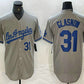 Los Angeles Dodgers #31 Tyler Glasnow Gray Alternate Player Number Team Logo Cool Base Jersey Baseball Jersey