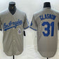 Los Angeles Dodgers #31 Tyler Glasnow Gray Alternate Team Logo Cool Base Jerseys Baseball Jersey