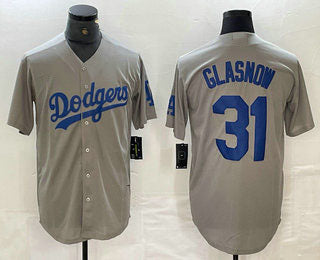 Los Angeles Dodgers #31 Tyler Glasnow Grey Stitched Cool Base Jersey Baseball Jersey