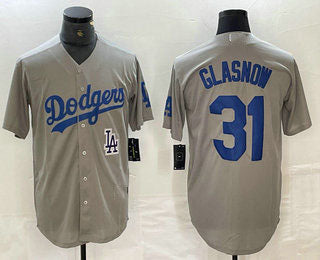 Los Angeles Dodgers #31 Tyler Glasnow Grey Stitched Cool Base Jerseys Baseball Jersey