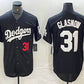 Los Angeles Dodgers #31 Tyler Glasnow Number Black Turn Back The Clock Stitched Cool Base Jersey Baseball Jersey