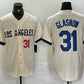 Los Angeles Dodgers #31 Tyler Glasnow Number Cream Blue 2024 City Connect Limited Stitched Baseball Jersey