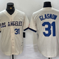 Los Angeles Dodgers #31 Tyler Glasnow Number Cream Blue 2024 City Connect Limited Stitched Baseball Jersey